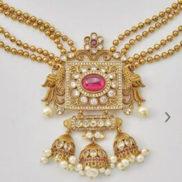 Lerora – 24K Gold Plated Lakshmi Temple Necklace Set.
