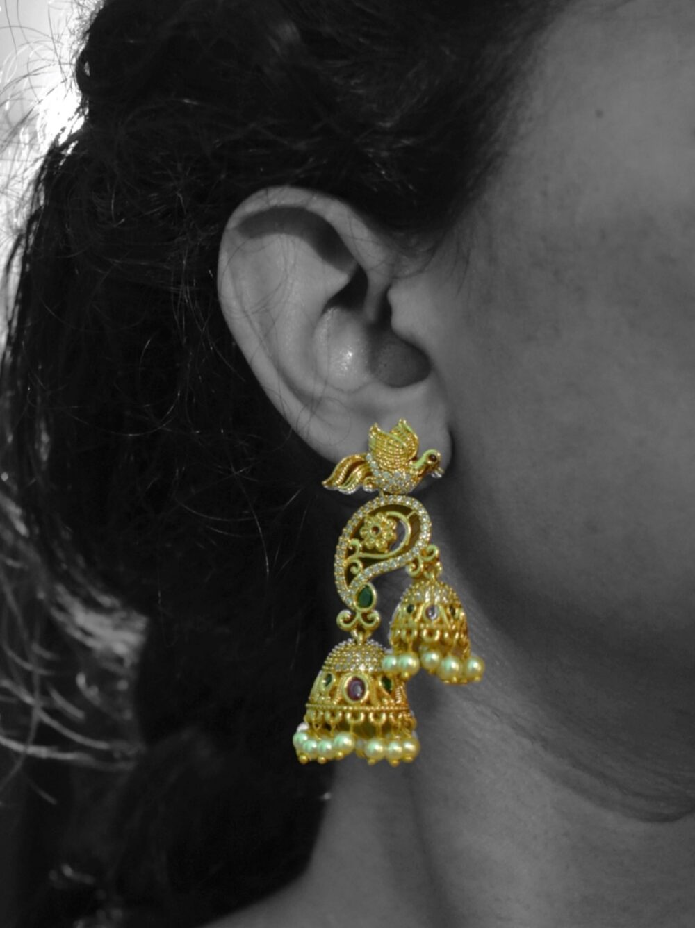 Lerora Bird Layered Gold Earrings - Image 2