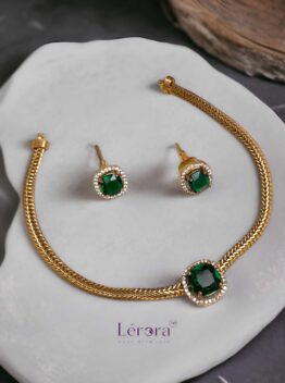Lerora Stylish & Elegant Green Choker Set. LJ1