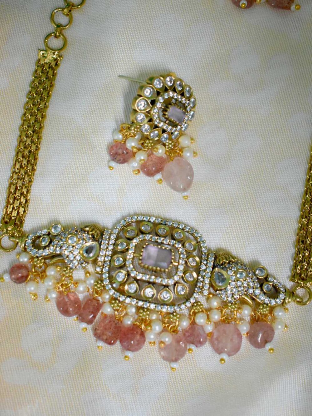 Lerora Elephant Choker AD Beads & Kundan Set🐘✨LJ2 - Image 2