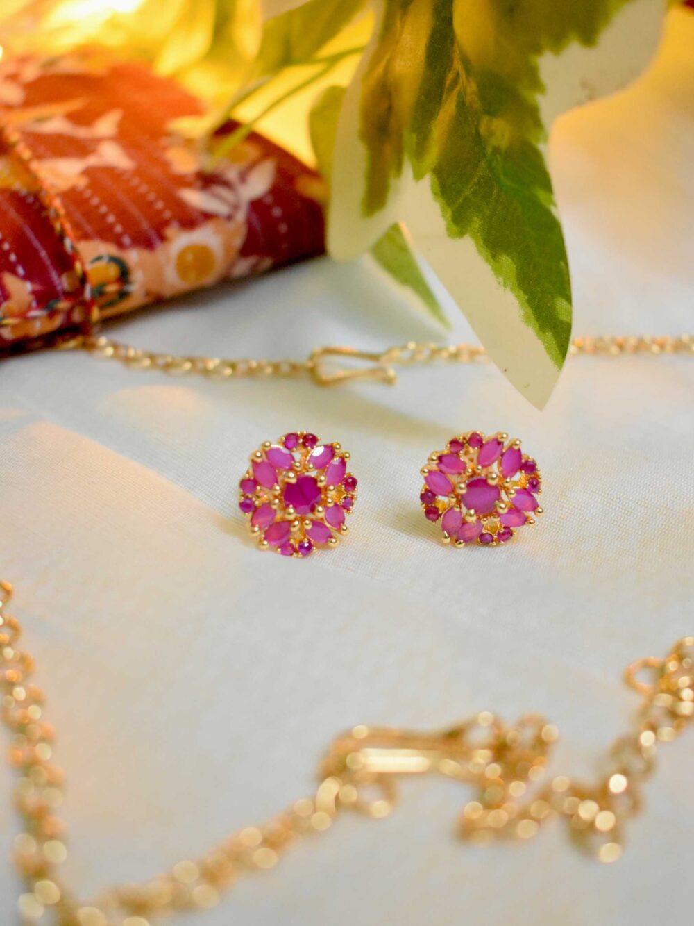 Lerora 22K Gold  – Elegant Ethnic Pink Short & Long Set LJ2 - Image 3