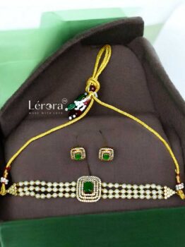Lerora Green Pearl Cute & Trendy Choker Set LJ4
