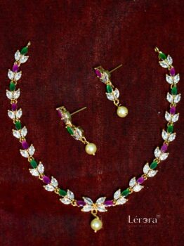 Lerora Elegant Gold Pink, Green & White AD Set LJ4