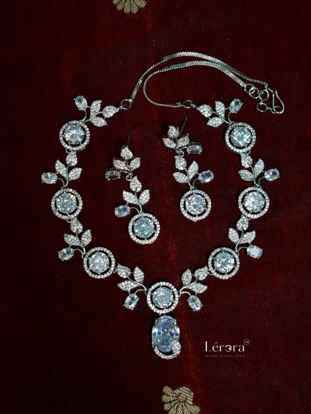 Lerora Stunning White American Diamond Jewelry Set