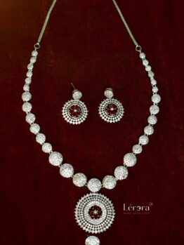 ❤️ Lerora Red Shimmering Cubic Zirconia Pendant Set LJ5