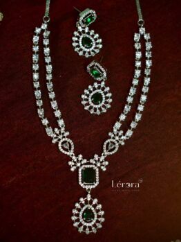 Lerora Green Two-Layered Cute AD Necklace Set