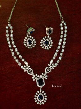 💙 Lerora Blue Two-Layered Cute AD Necklace Set – LJ5