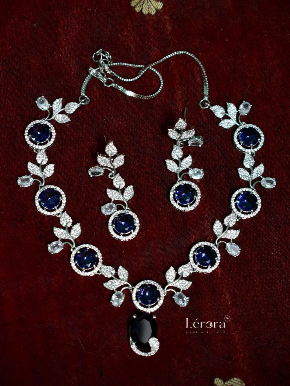 💜 Lerora Stunning Purple American Diamond Jewelry Set LJ5