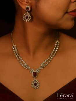 ❤️ Lerora Red Two-Layered Cute AD Necklace Set – LJ5