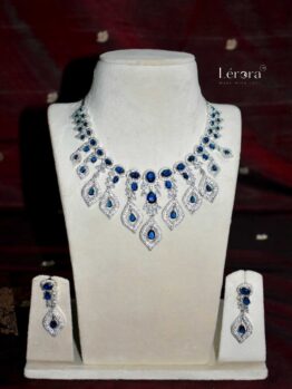 💙 Lerora Blue Bridal Set American Diamond Shine for Your Big Day