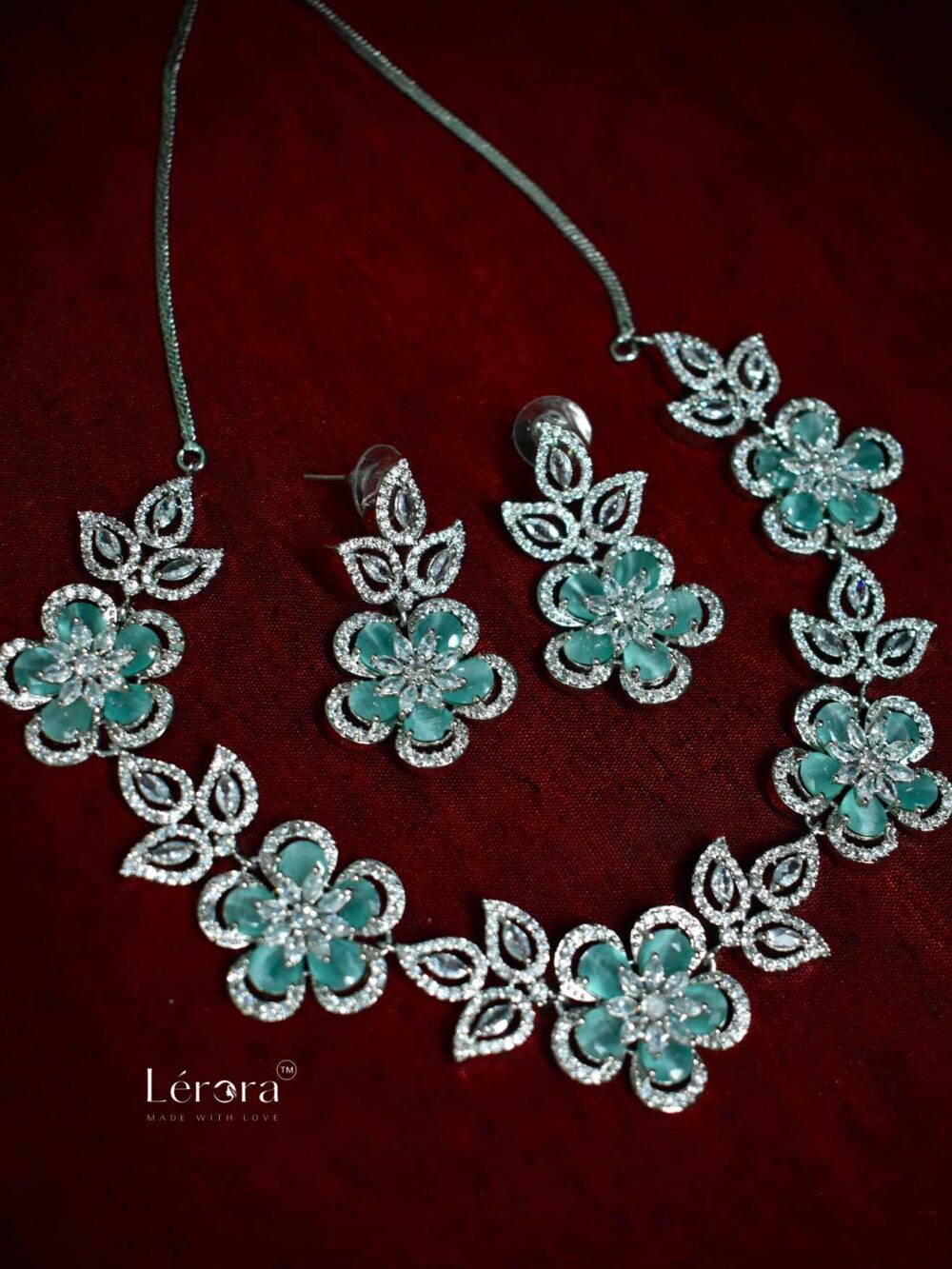 🌿 Lerora Mint Bloom AD Necklace Set LJ6 - Image 2
