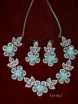 🌿 1. Lerora Mint Bloom AD Necklace Set LJ6