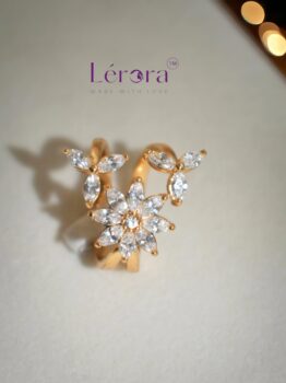 🌼 Lerora 22K Flower Floral Charm Gold Ring
