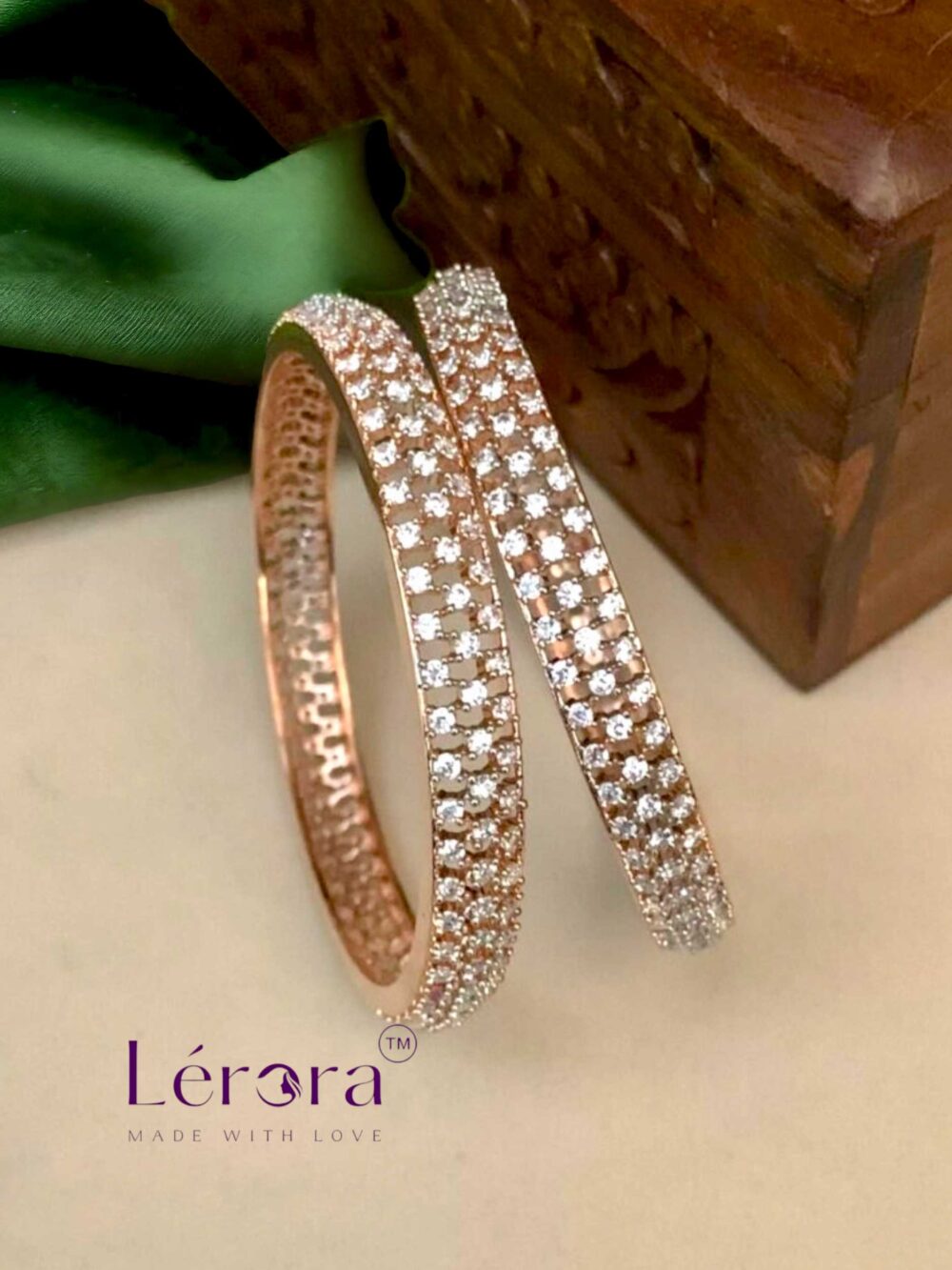 🌹 Lerora Rose Gold Look-Alike Diamond Bangle - Image 2
