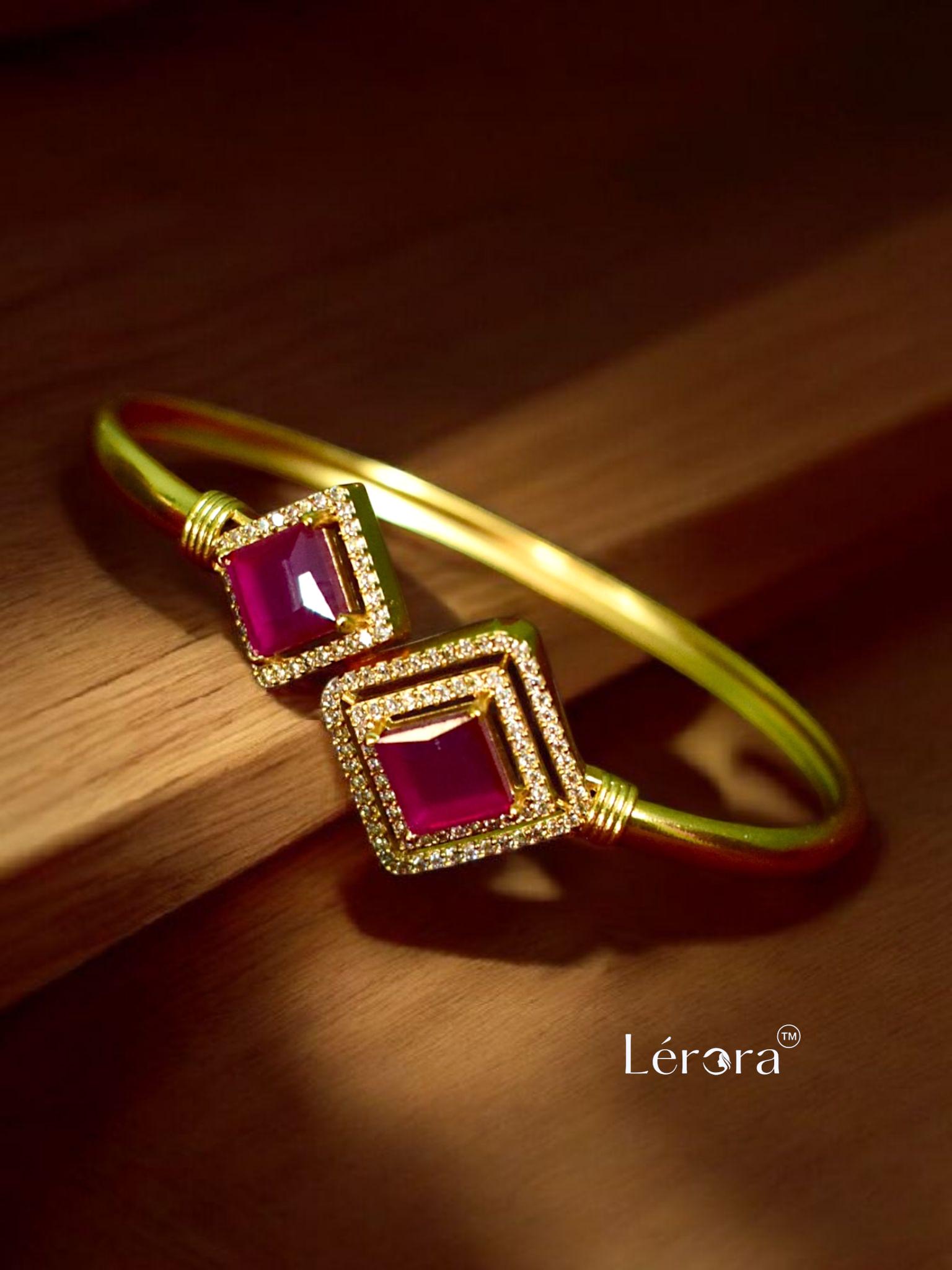 ❤️ Lerora Square Pink Gold Bracelet