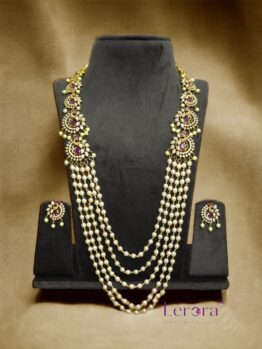 Lerora Premium Five Layer Long Peacock Haram Set – Elegant Traditional Jewelry