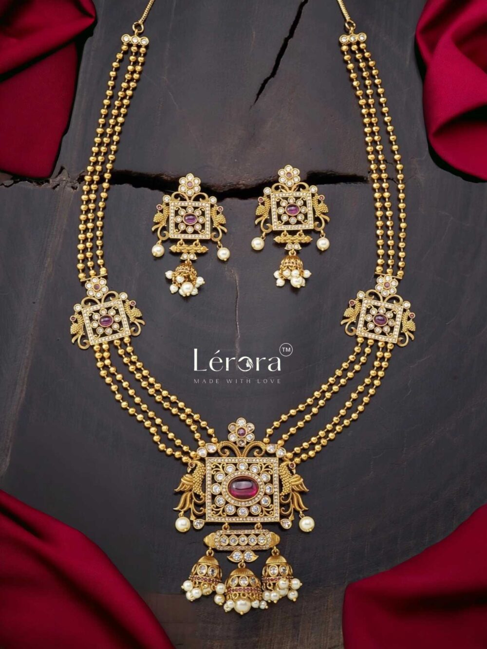 Buy Lerora Long Antique Haram Gold Set – Traditional Elegance Online. LJ1