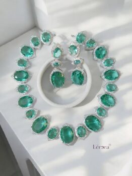 Lerora Crystal Green Eye-Rich Zirconia Jewellery Set 💚LJ10