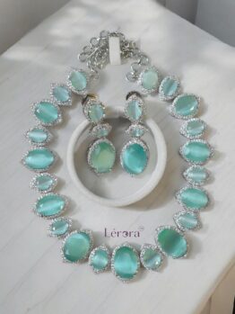 Lerora Mint Eye-Rich Zirconia Jewellery Set🩵LJ10