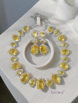 Lerora Crystal Yellow Eye-Rich Zirconia Jewellery Set 💛LJ10