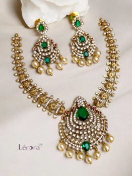 Lerora Green Gold AD Big Pendant Set