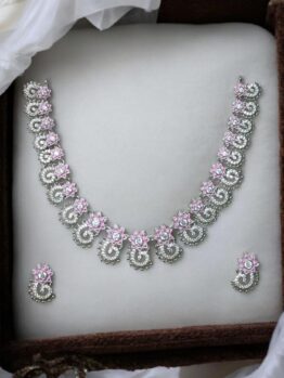 Lerora Rajasthani Pink AD Jewellery Set💗LJ8