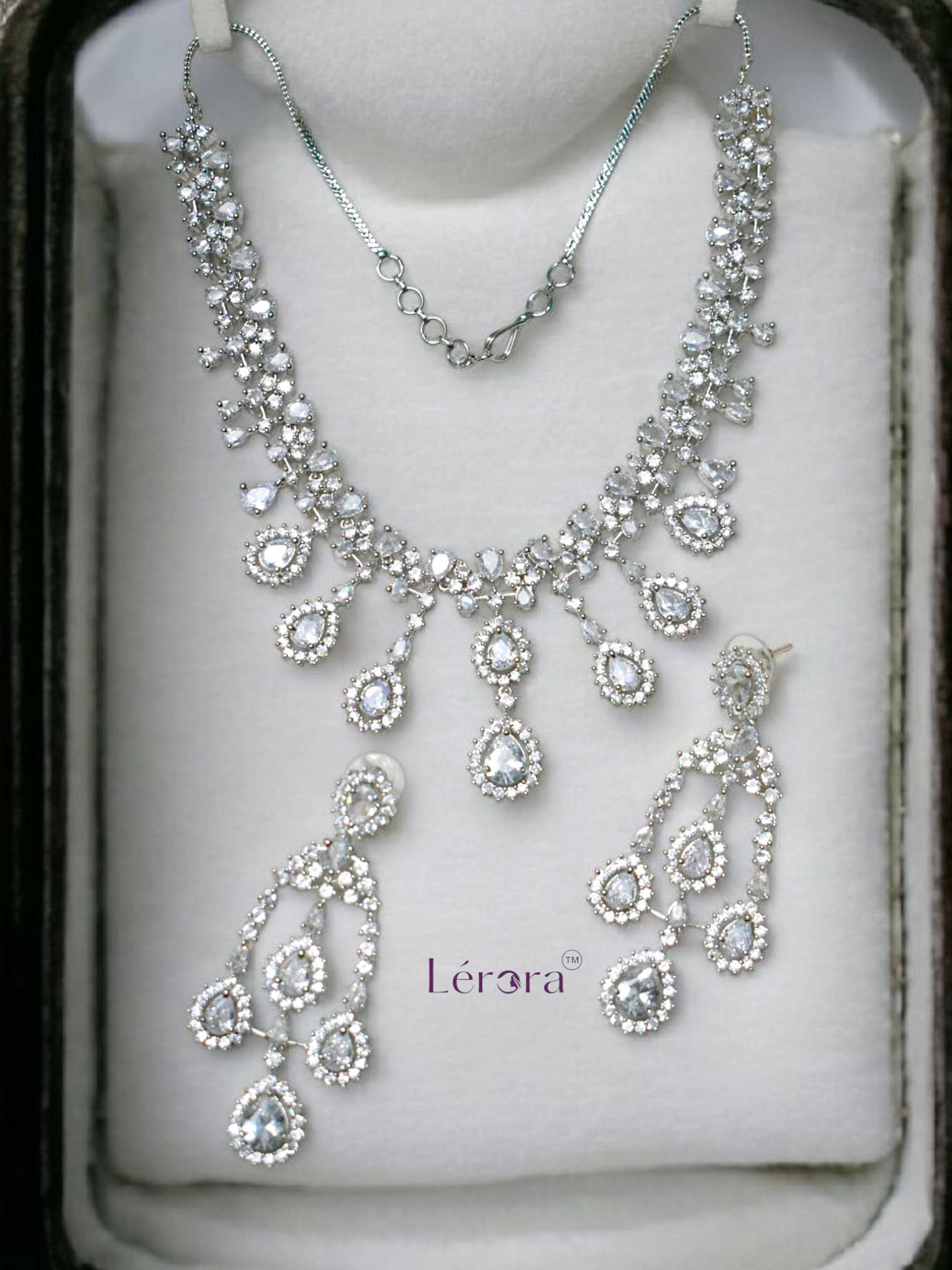Lerora White Bridal Rain Drop AD Setš¤LJ8