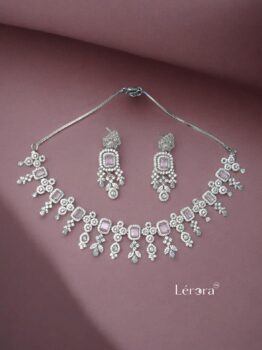Lerora Pink Designer Zirconia AD Jewellery Set💗LJ9