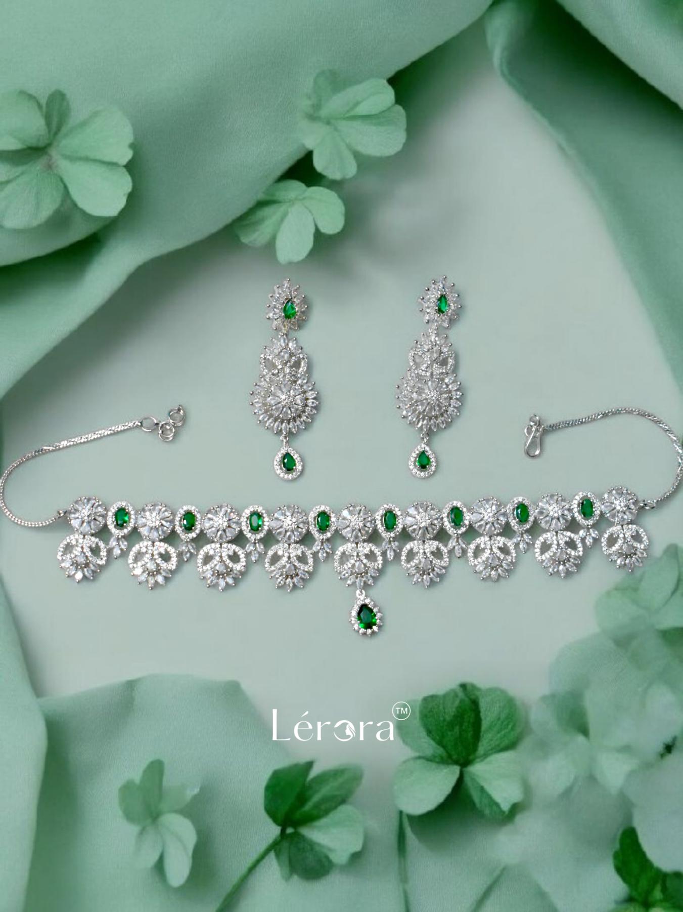 Lerora Green Zirconia AD Necklace Set💚LJ9