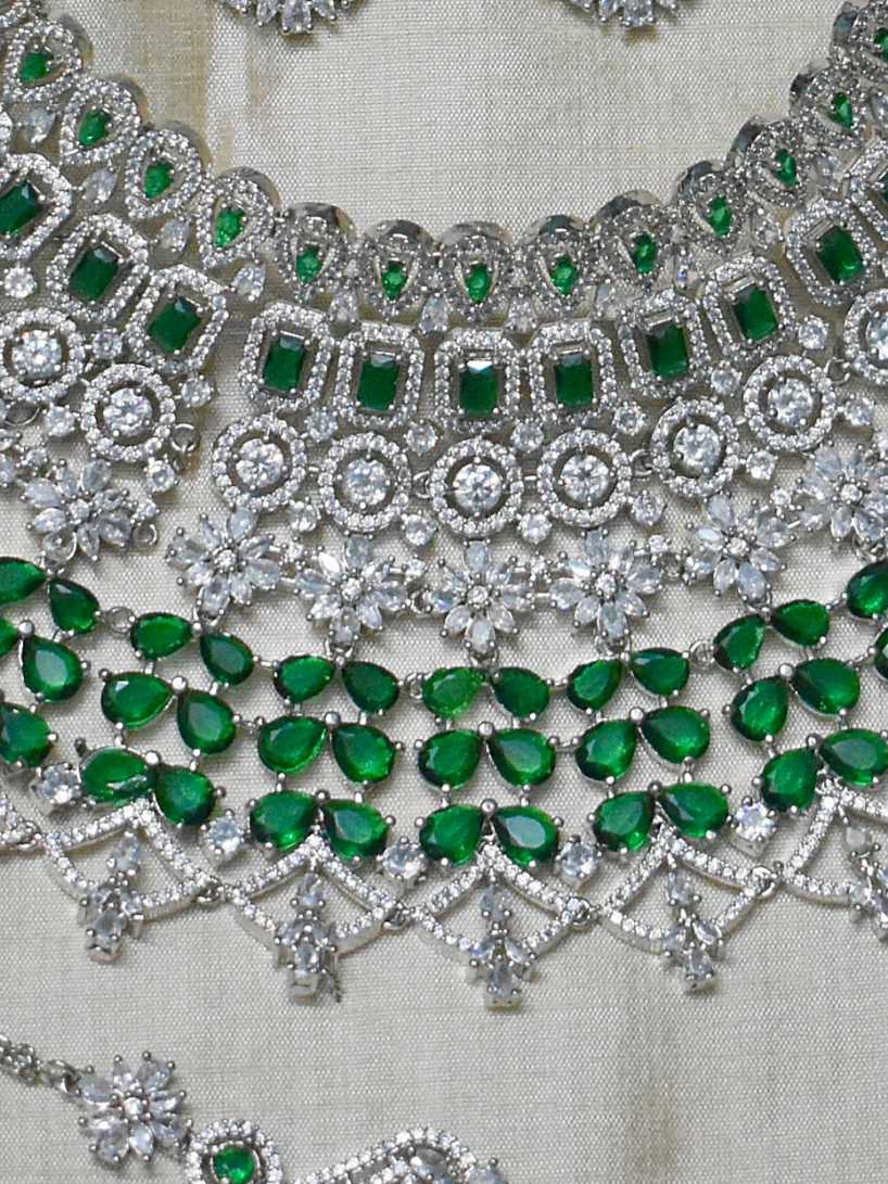 Lerora Green Big Bridal Choker Set for Wedding💚LJ9 - Image 2