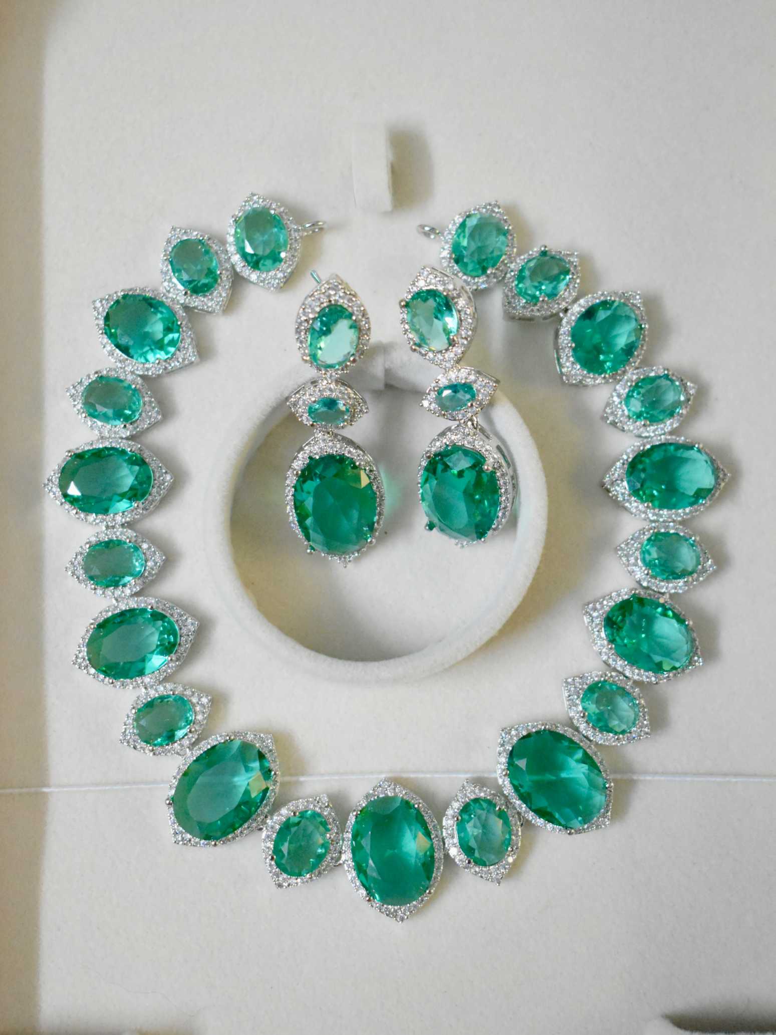 Lerora Crystal Green Eye-Rich Zirconia Jewellery Set 💚LJ10 - Image 2