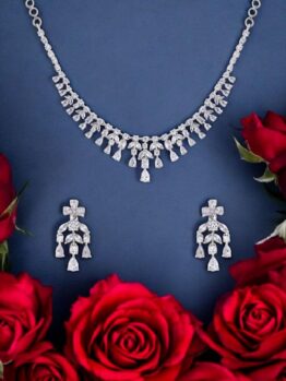 🤍Lerora White Crystal Clear AD Elegance Necklace LJ6