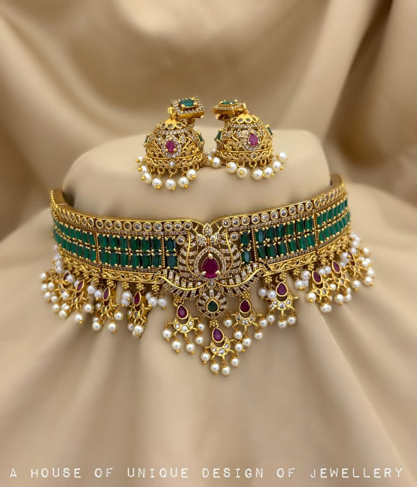 Lerora One Gram Gold Bridal Choker Set.